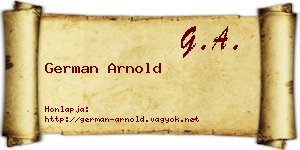 German Arnold névjegykártya